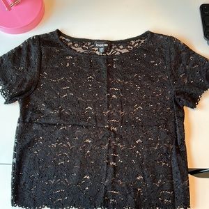 Bebe short sleeve lace top